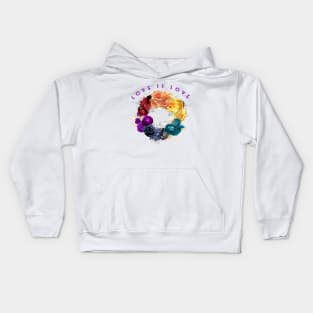 Love is Love - Rainbow wreath - LGBTQ Kids Hoodie